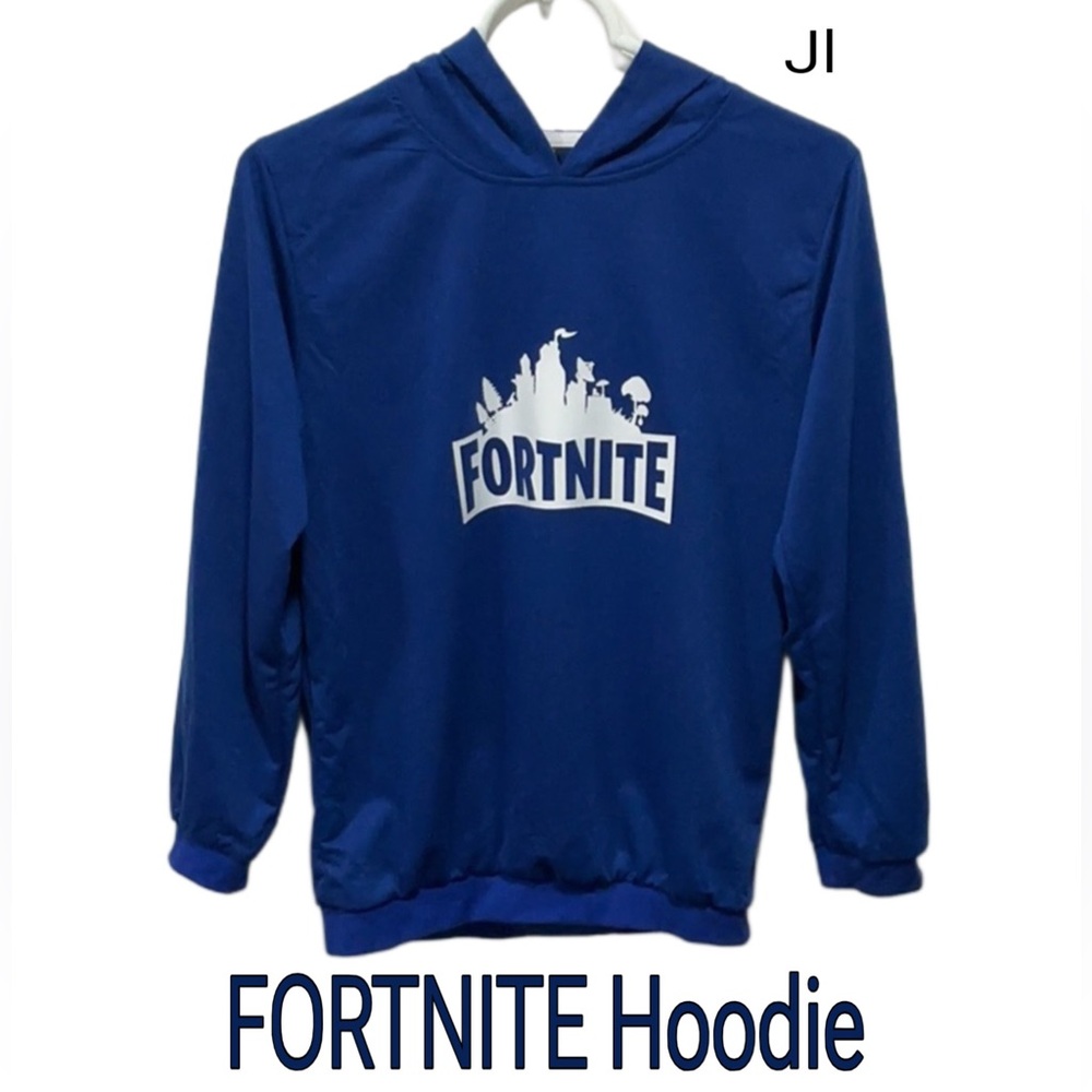FORTNITE Bright Blue Lightweight Kids Hoodie Size Small